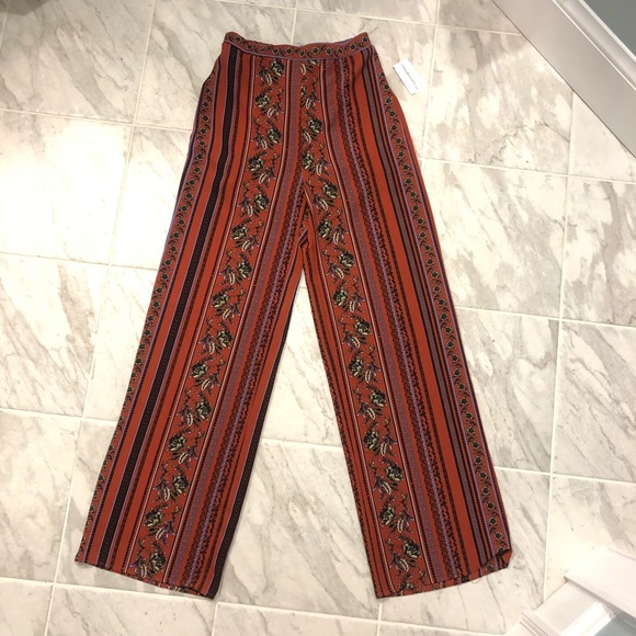 🆕 NWT Size S Rust Boho Flowy Pants - Picture 2 of 5
